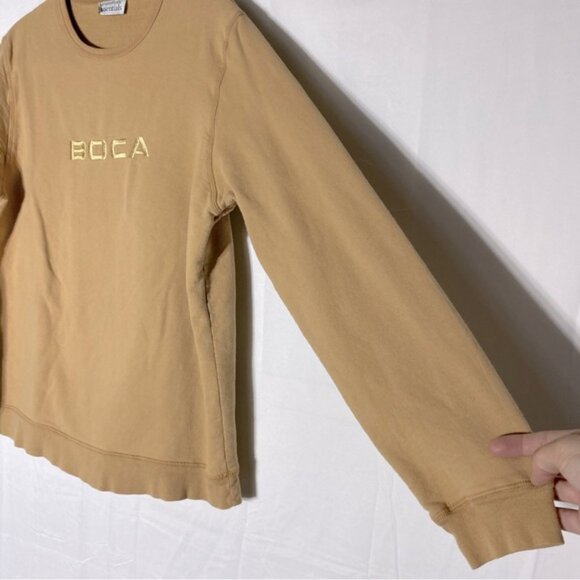 Vintage Wardrobe Essentials Yellow Embroidered BOCA Crew Neck Sweatshirt M - Picture 11 of 13